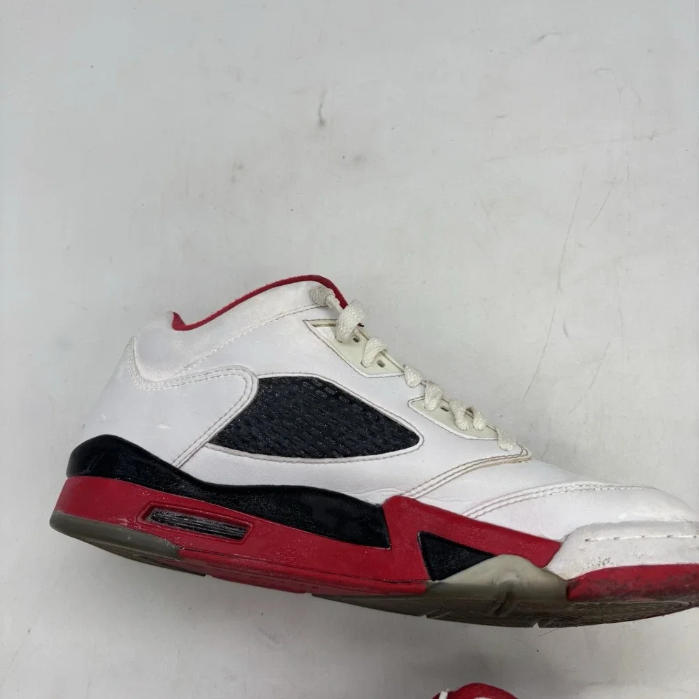 Air Jordan 5 Retro 2016 Low Fire Red Shoes Mens 9 Lace Up White Sneaker Sports